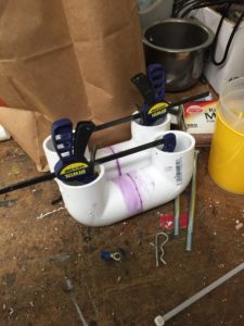 Vice use option when gluing the 90 degree brackets.
